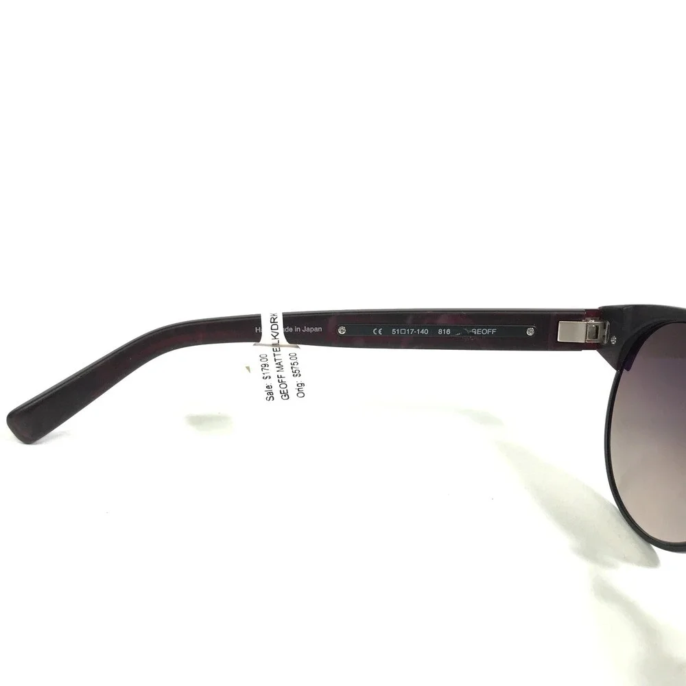 Morgenthal Frederics Sunglasses 816 GEOFF Black Purple Round w/ Purple Lenses